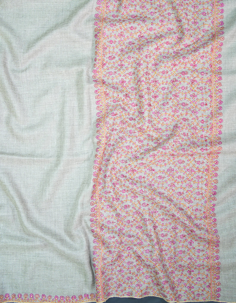 natural GI embroidery pashmina shawl 9367