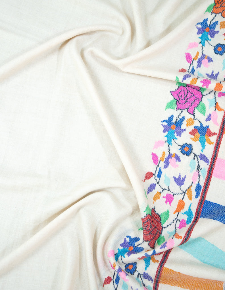 white kani palla shawl 9374