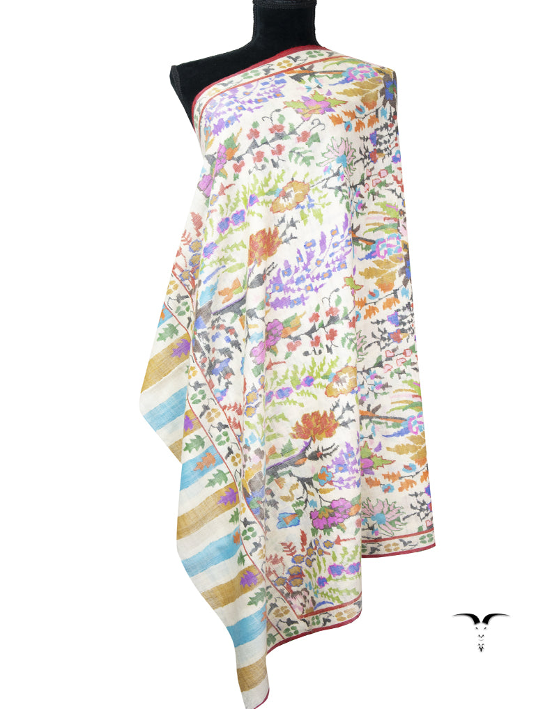 white kani jamma shawl 9378