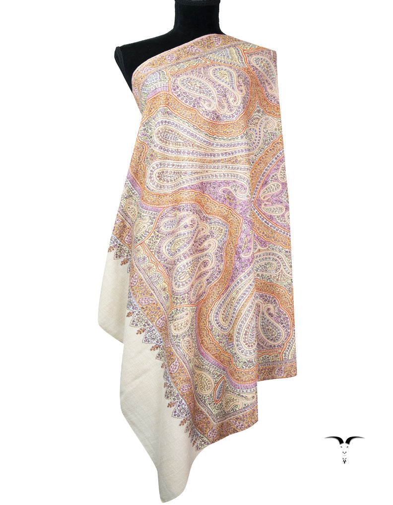 off white GI jamma embroidery pashmina shawl 9387