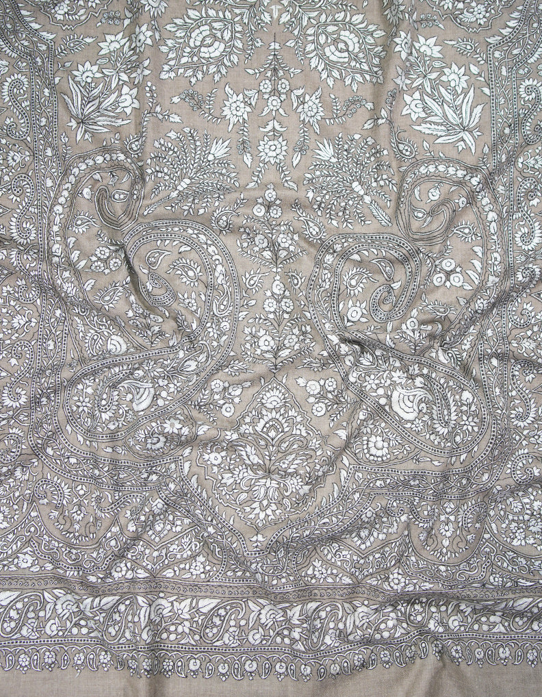 natural GI jamma embroidery pashmina shawl 9408