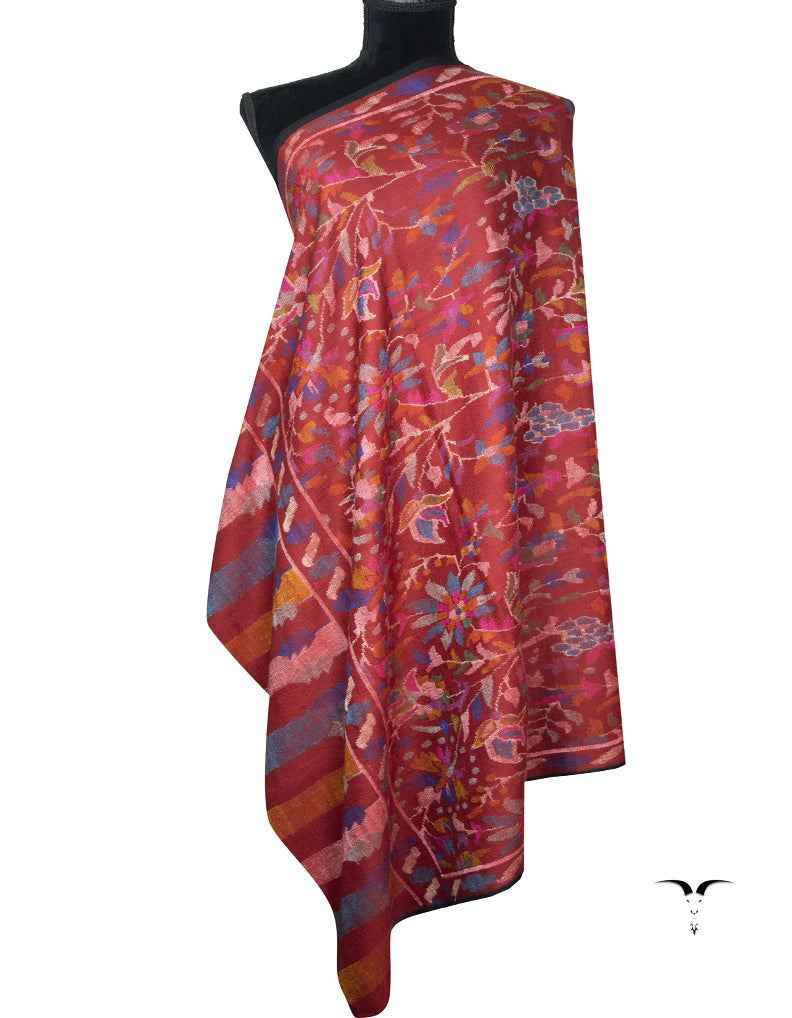 dark terracota brown GI kani jamma pashmina shawl 9413