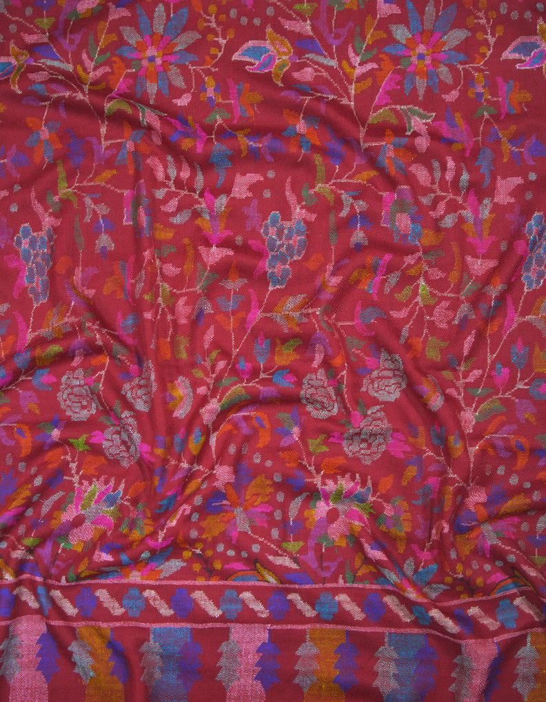 dark terracota brown GI kani jamma pashmina shawl 9413