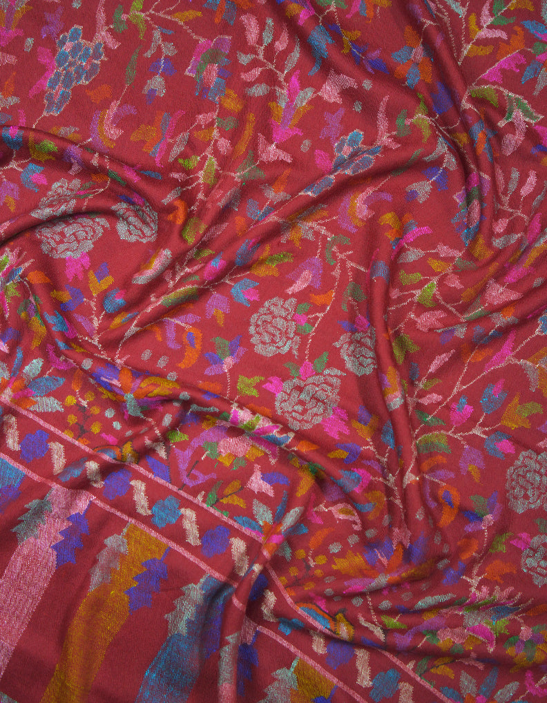 dark terracota brown GI kani jamma pashmina shawl 9413