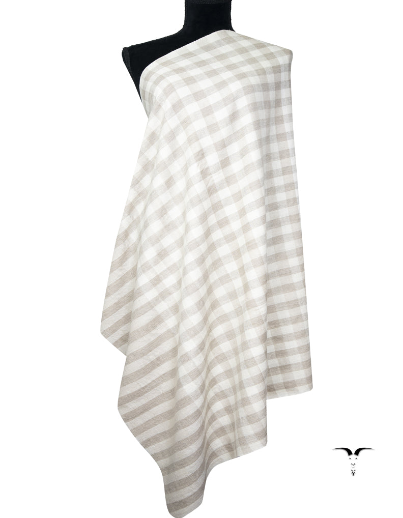 natural and white checked shawl 9417