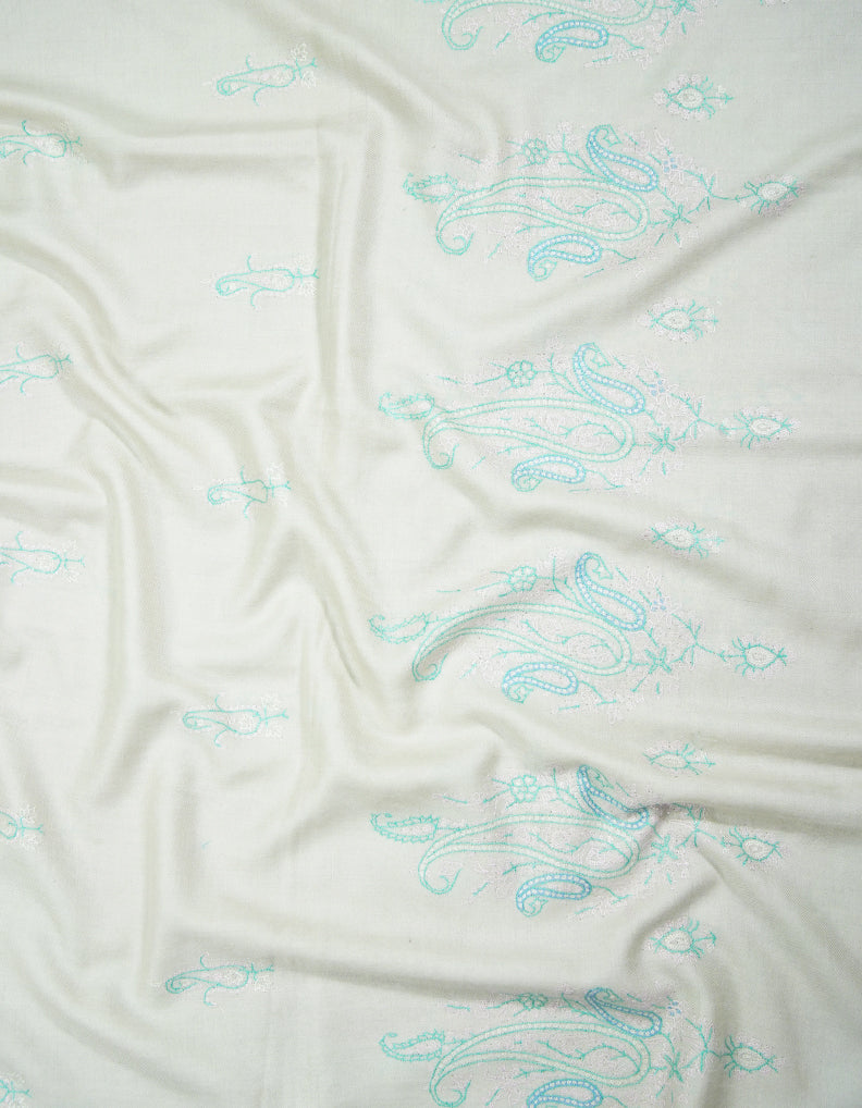 off white butis GI embroidery pashmina shawl 9418