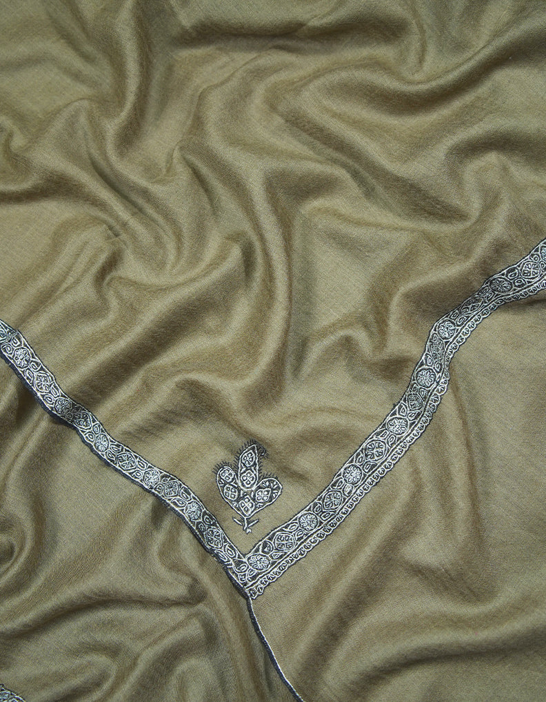 peanut natural GI embroidery pashmina shawl 9420