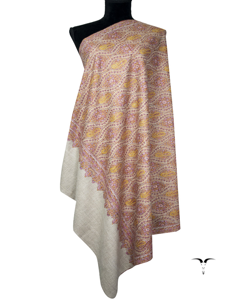 natural GI jamma embroidery pashmina shawl 9423