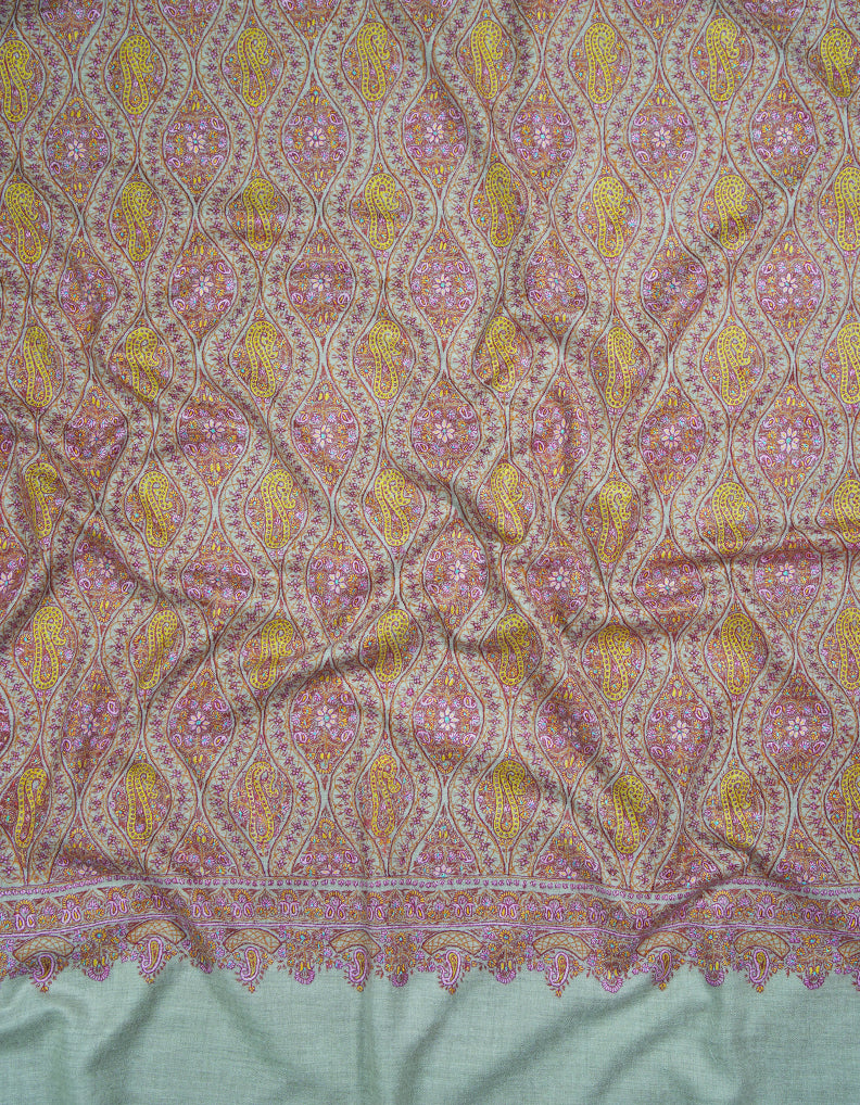 natural GI jamma embroidery pashmina shawl 9423