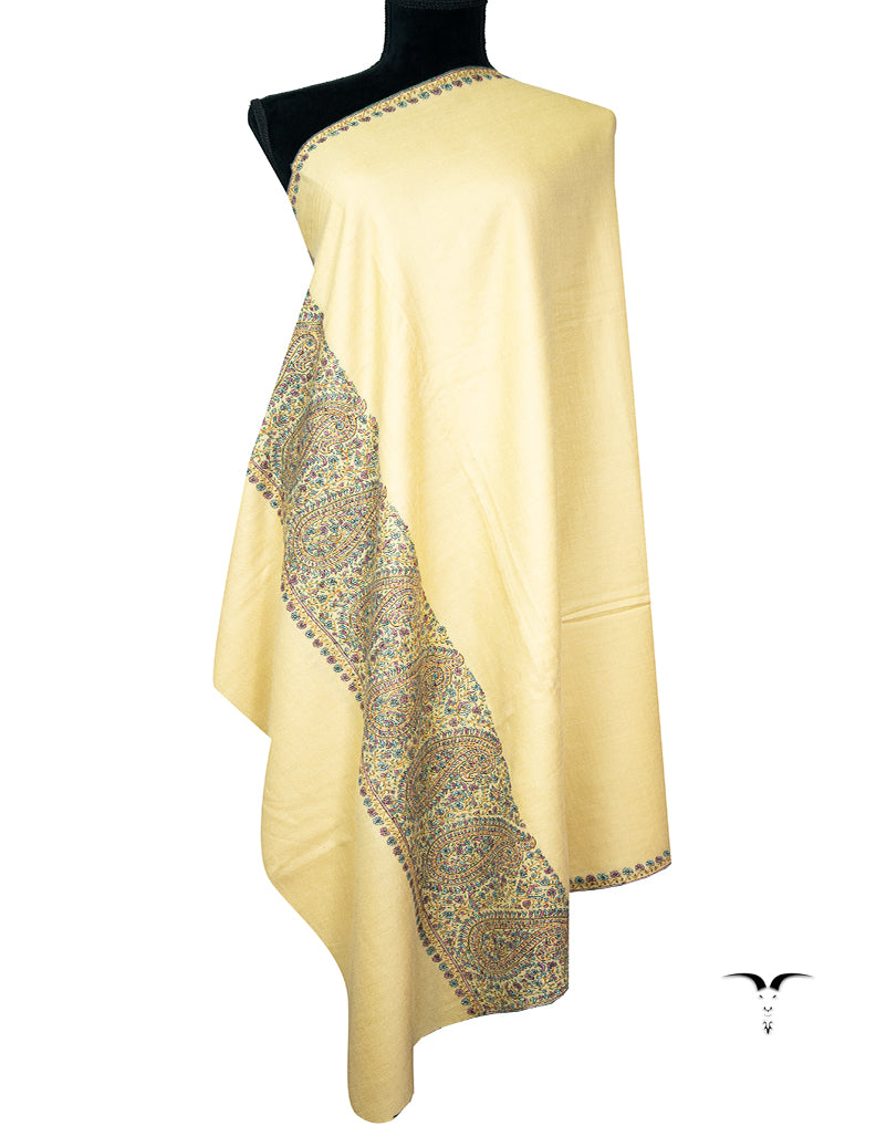 banana flax GI embroidery pashmina shawl 9426