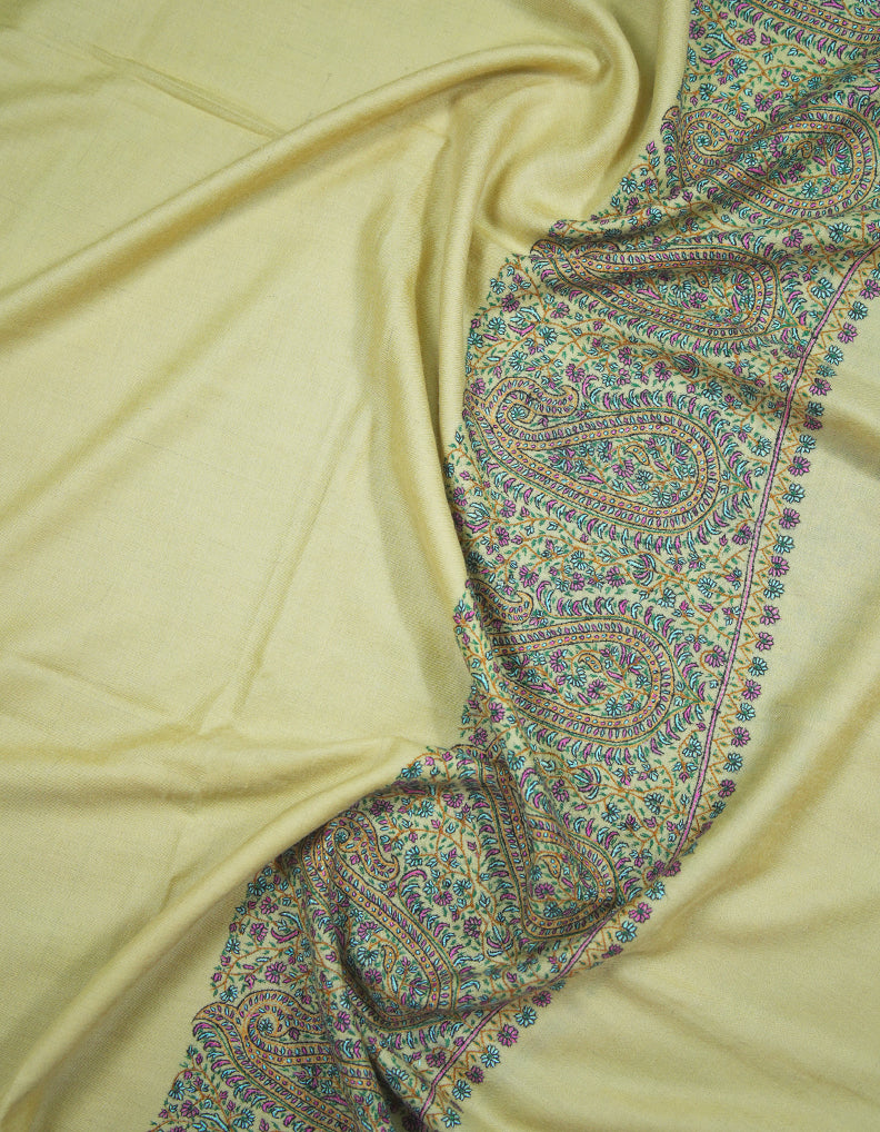 banana flax GI embroidery pashmina shawl 9426