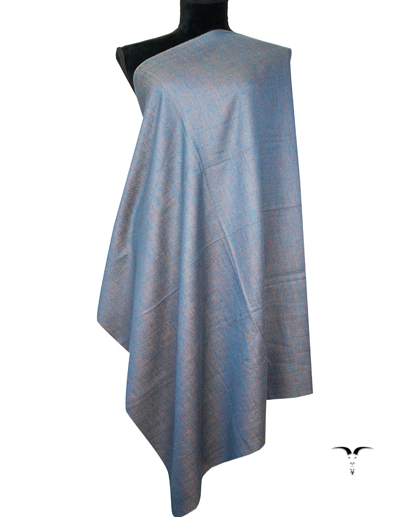 orange and pigeon blue reversible shawl 9429