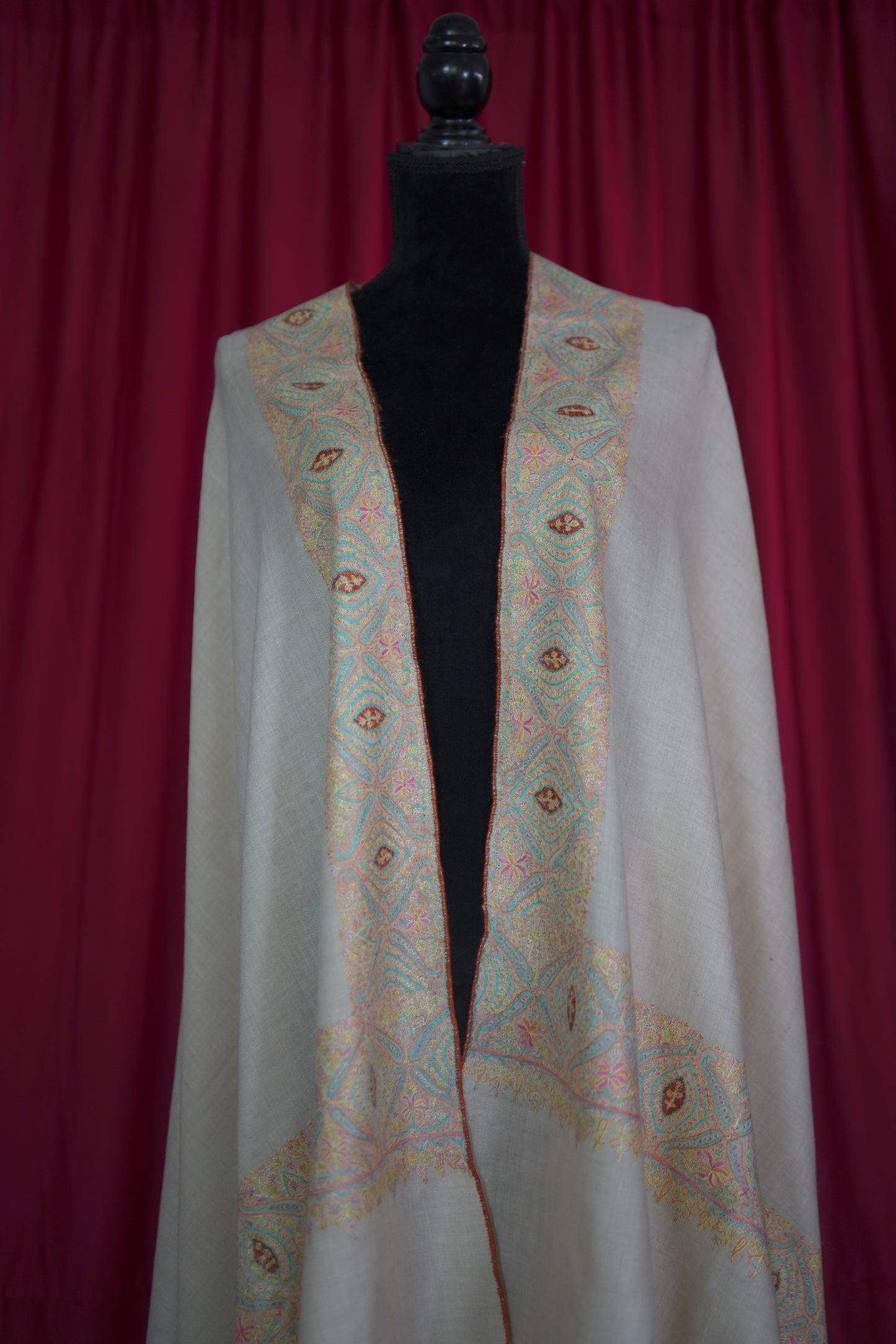 off-white GI embroidery pashmina shawl 9471