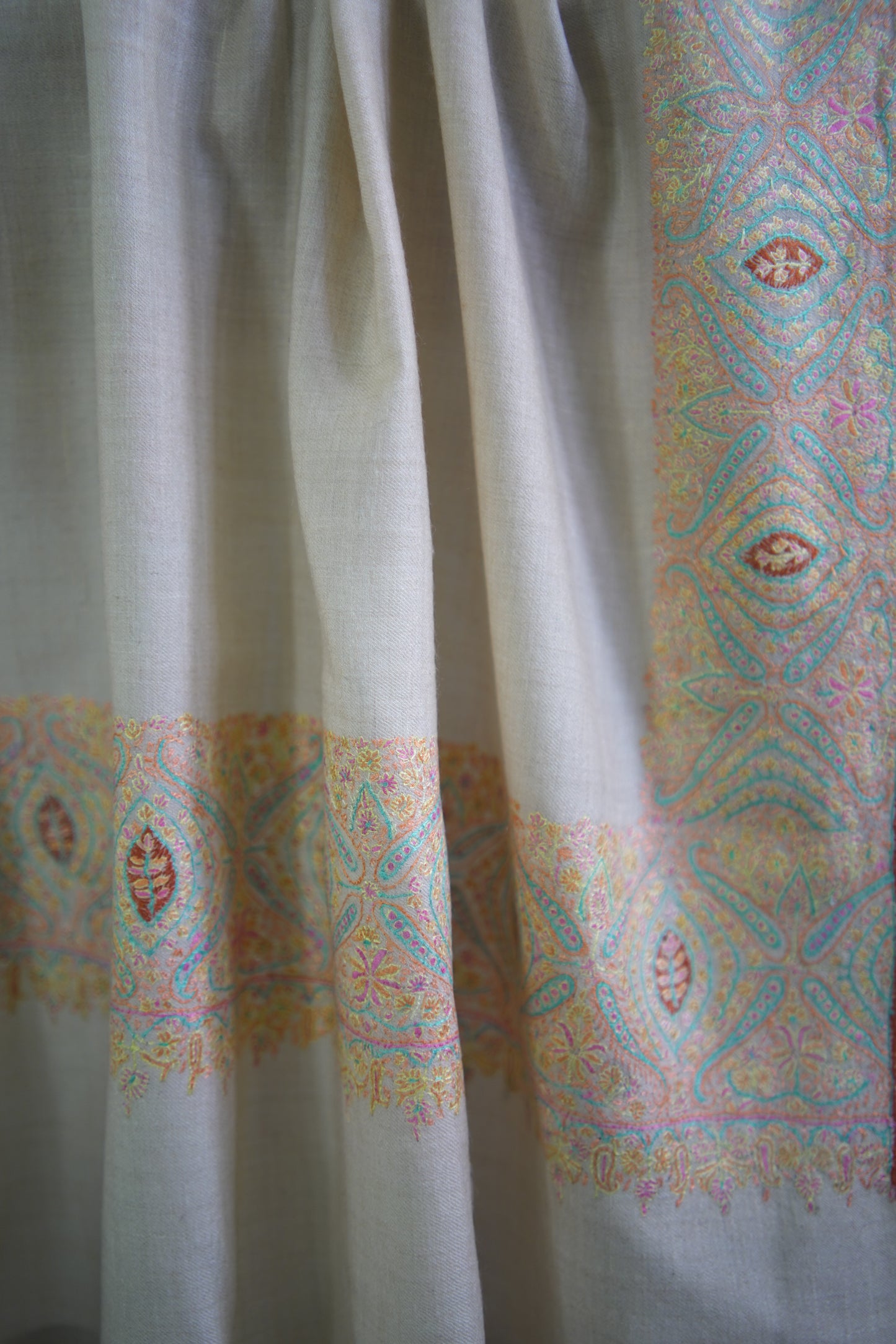 off-white GI embroidery pashmina shawl 9471