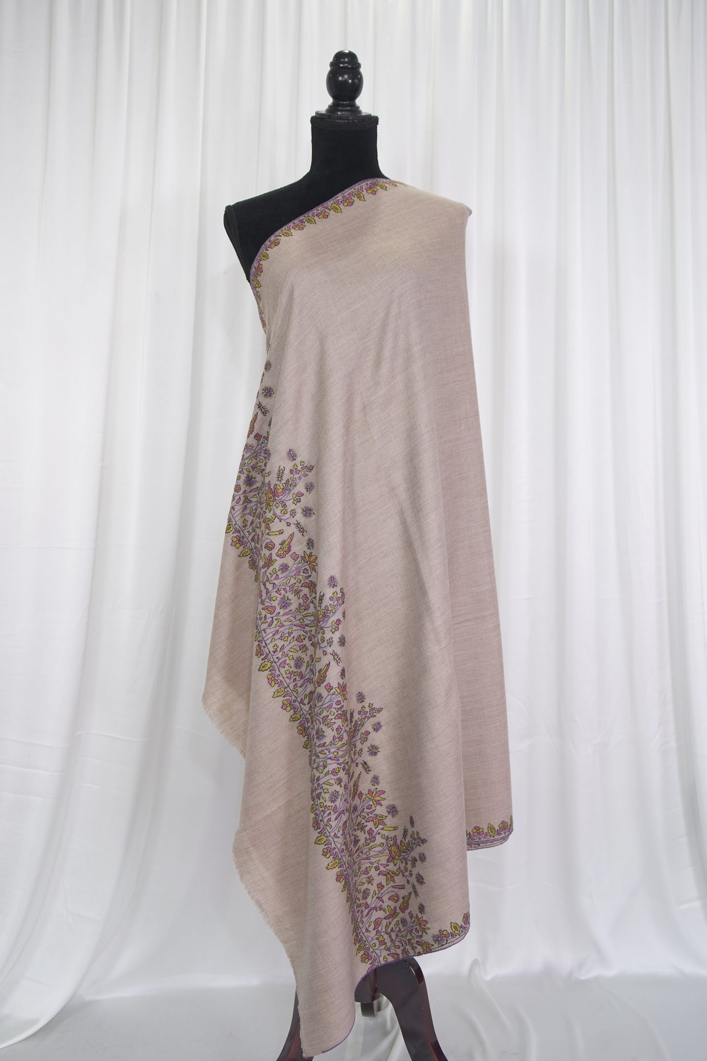 natural GI embroidery pashmina shawl 9477