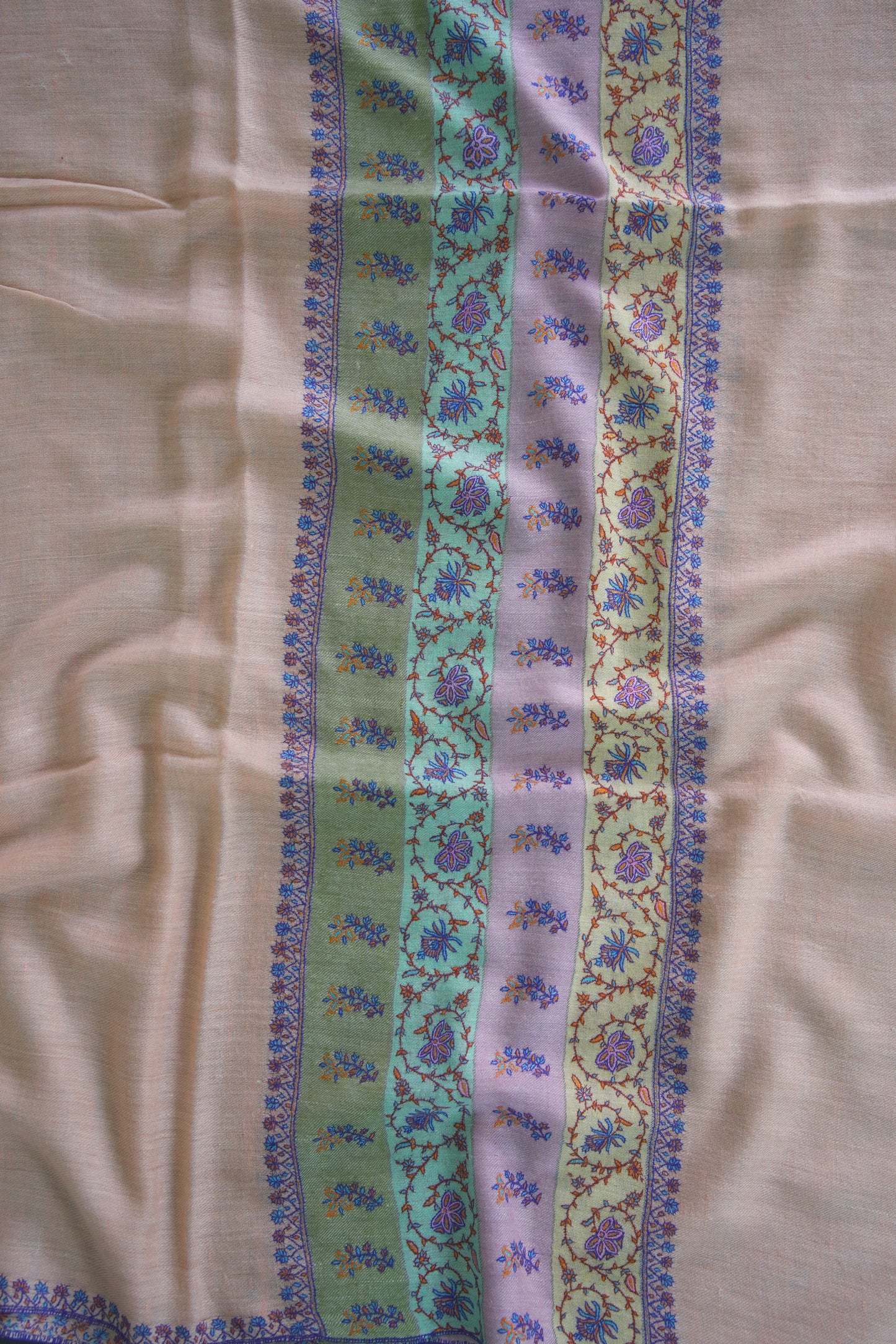 lemonade pink GI embroidery pashmina shawl 9479