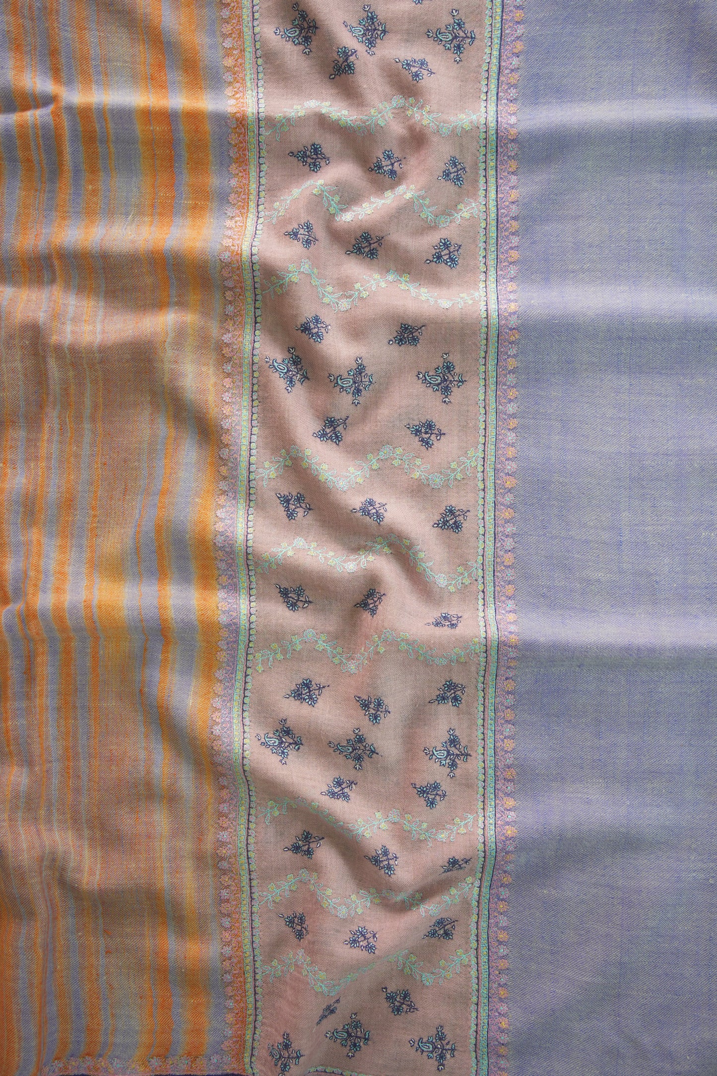 multi-coloured GI ekat embroidery pashmina shawl 9480