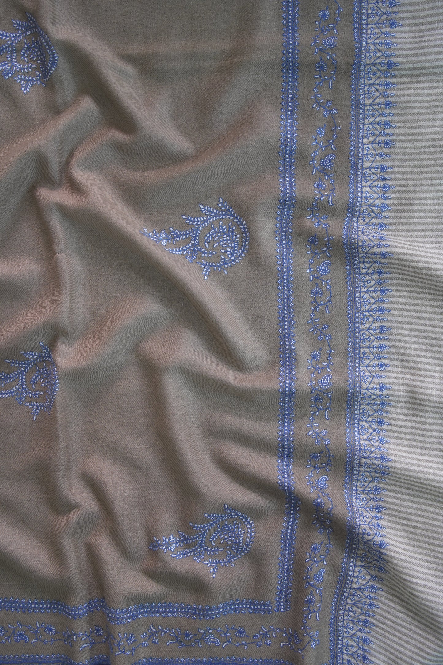 dark natural GI embroidery pashmina shawl 9483