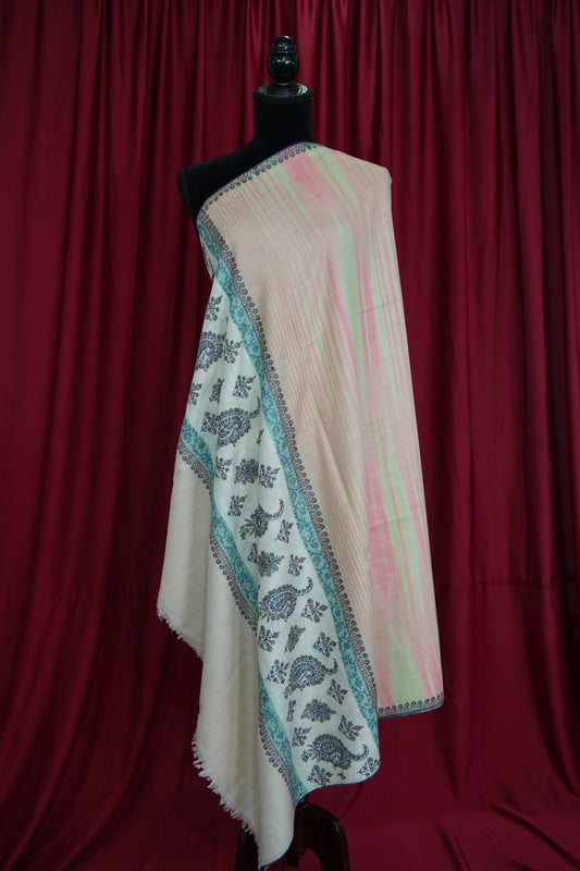 Ekat weave GI embroidery pashmina shawl 9487