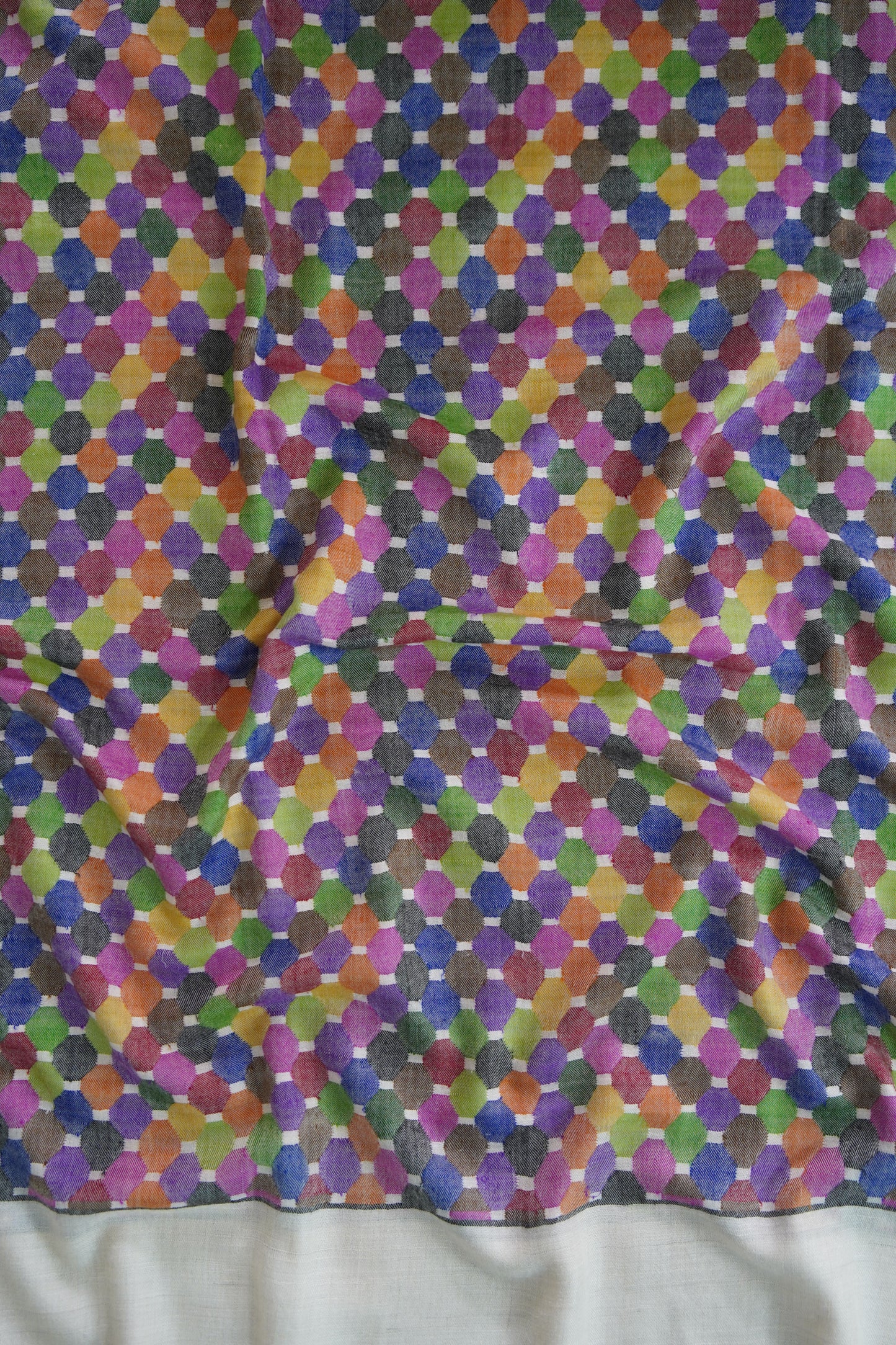 White GI kani jamma pashmina shawl 9494