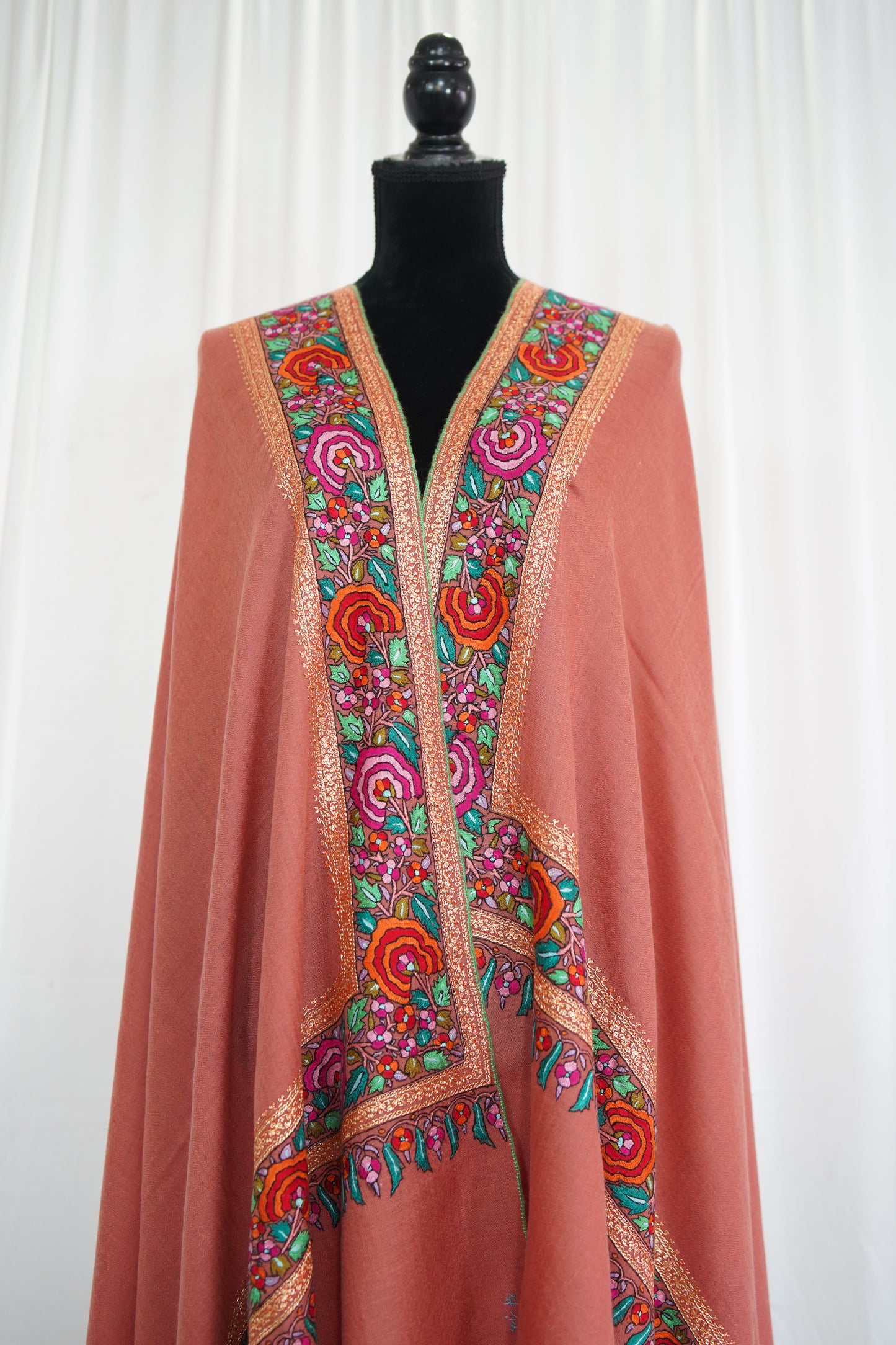 Flamingo GI tilla embroidery pashmina shawl 9497