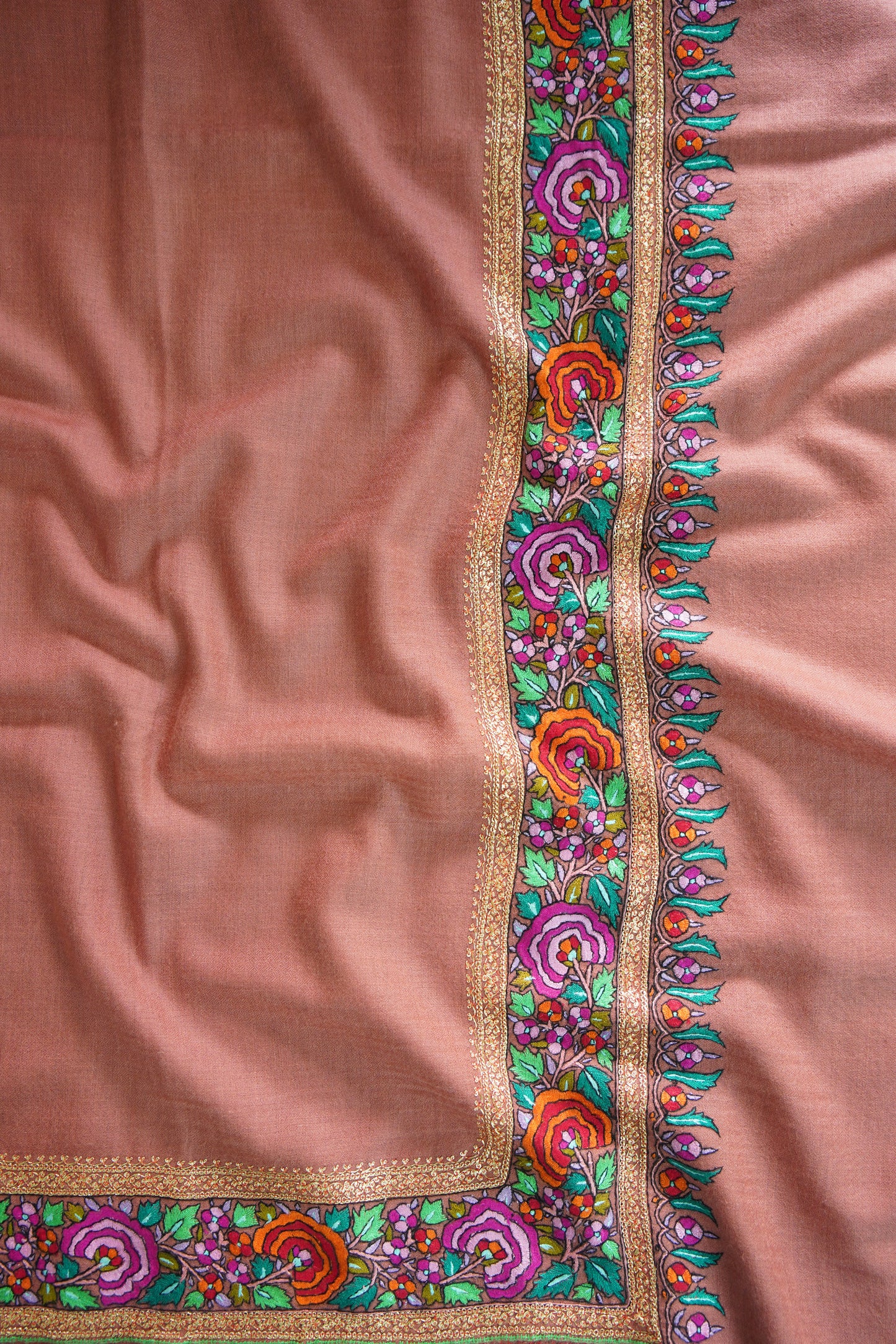 Flamingo GI tilla embroidery pashmina shawl 9497