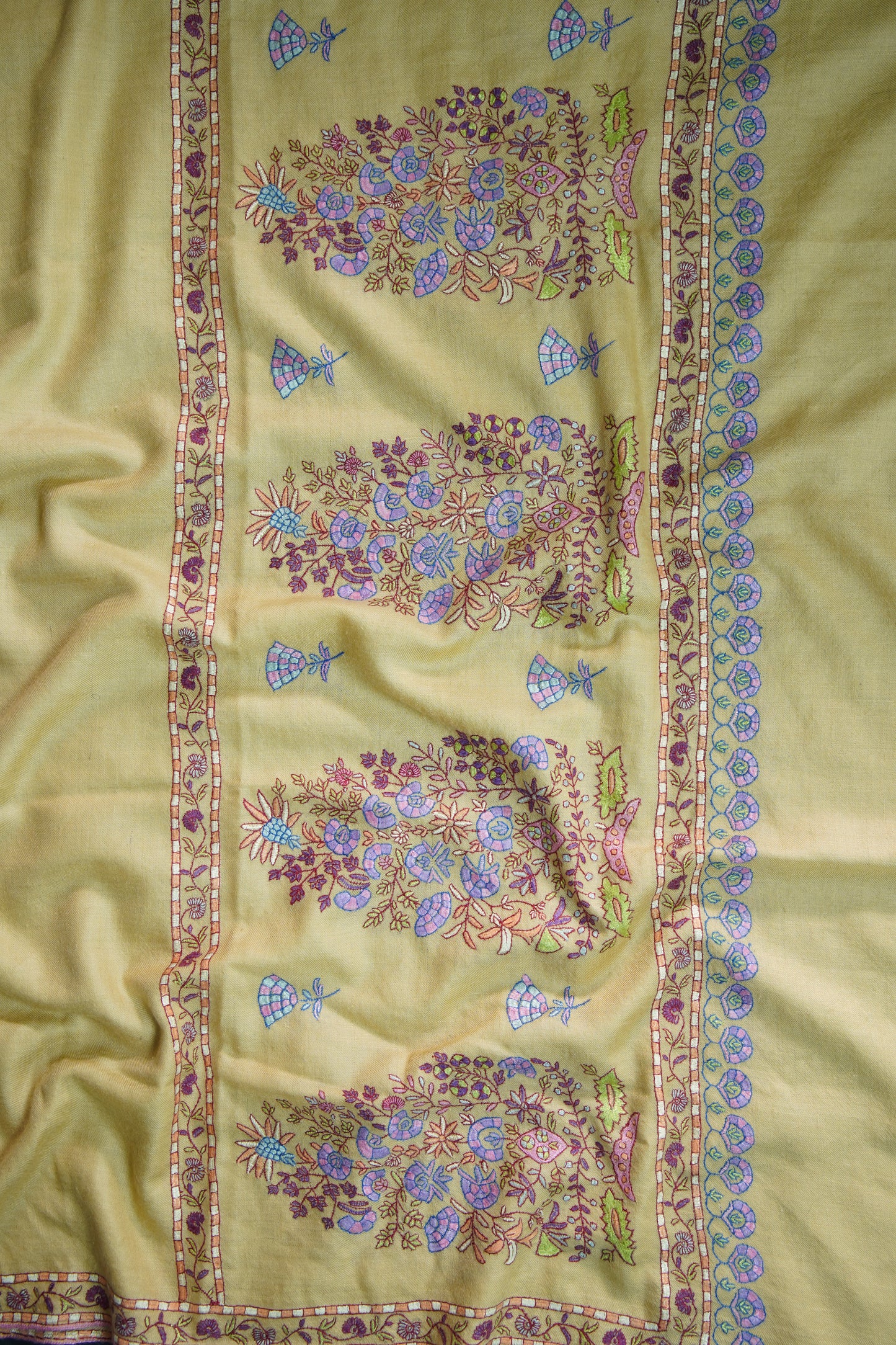 flax GI embroidery pashmina shawl 9499