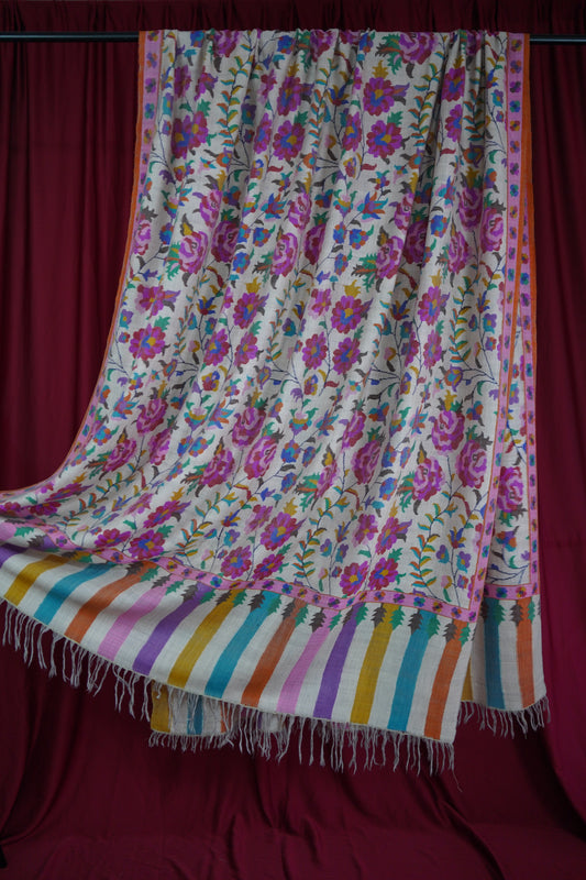 light natural gulabdaar XL kani jamma shawl 9505