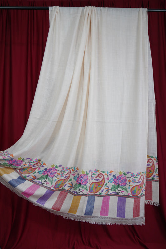 white XL kani paldaar shawl 9506