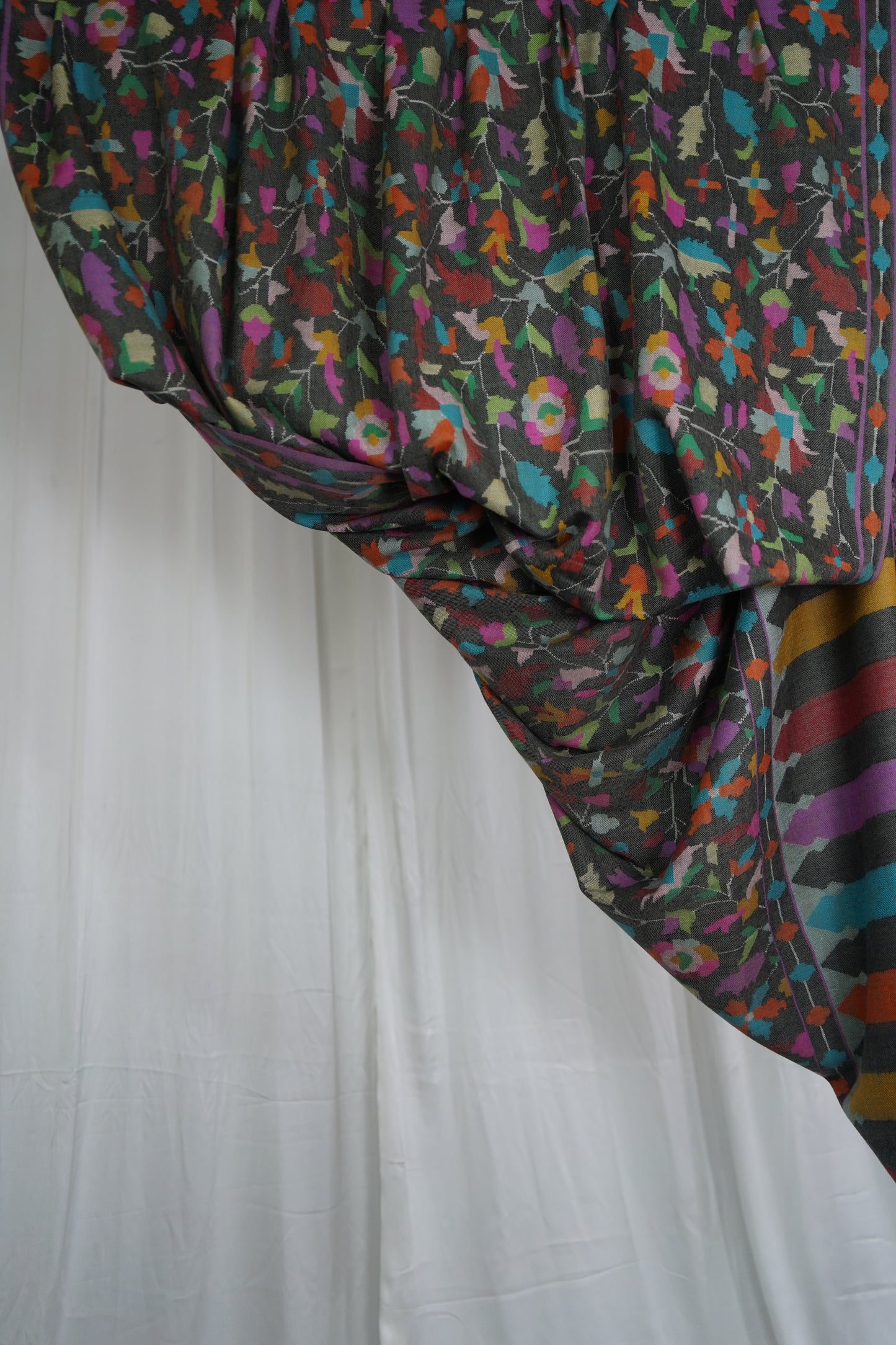 Charcoal black XL kani jamma shawl 9507