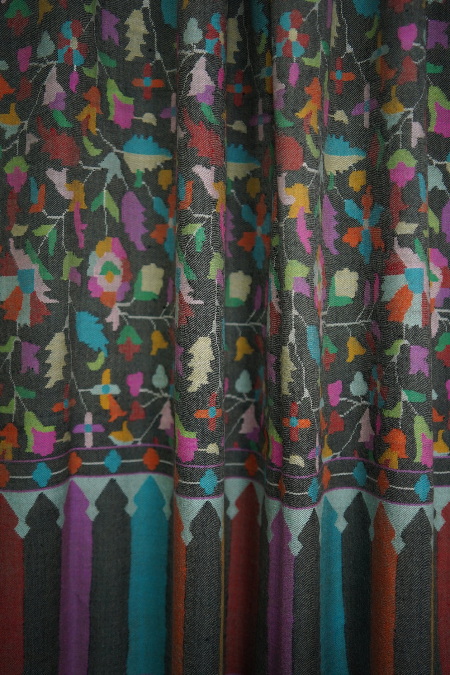 Charcoal black XL kani jamma shawl 9507