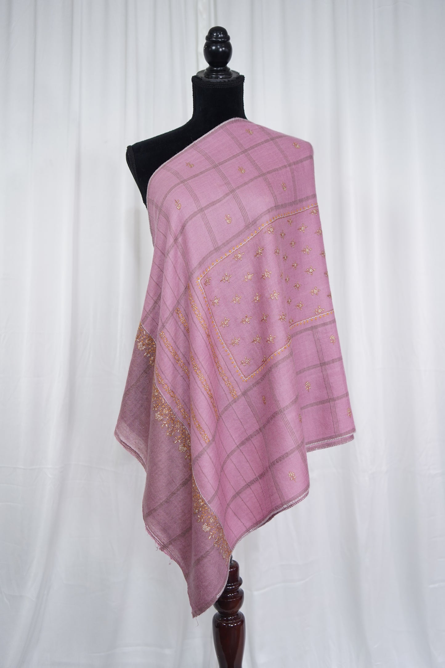 Flamingo GI embroidery pashmina stole 9511