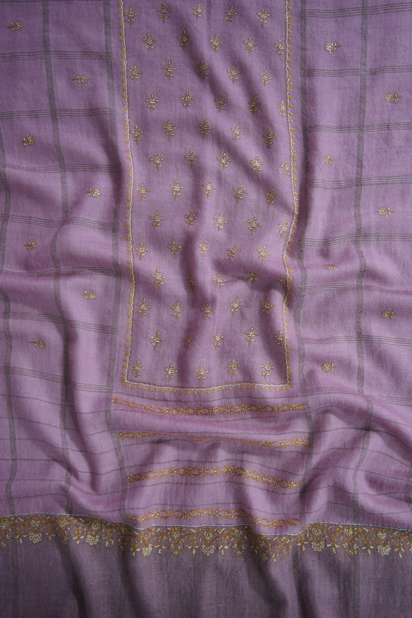 Flamingo GI embroidery pashmina stole 9511