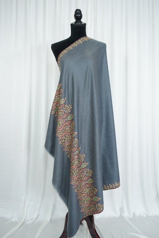 air force blue GI embroidery pashmina shawl 9514