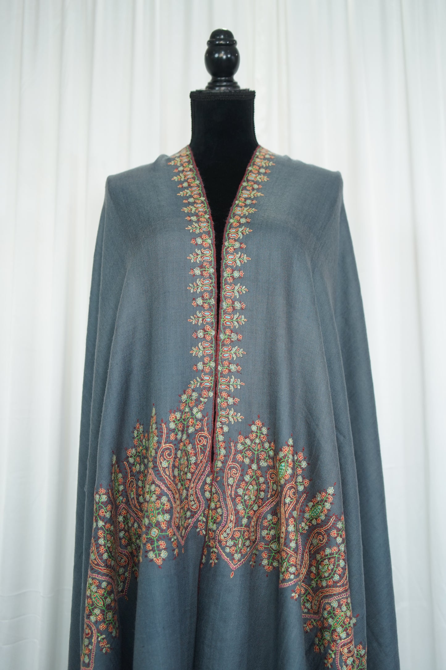 air force blue GI embroidery pashmina shawl 9514