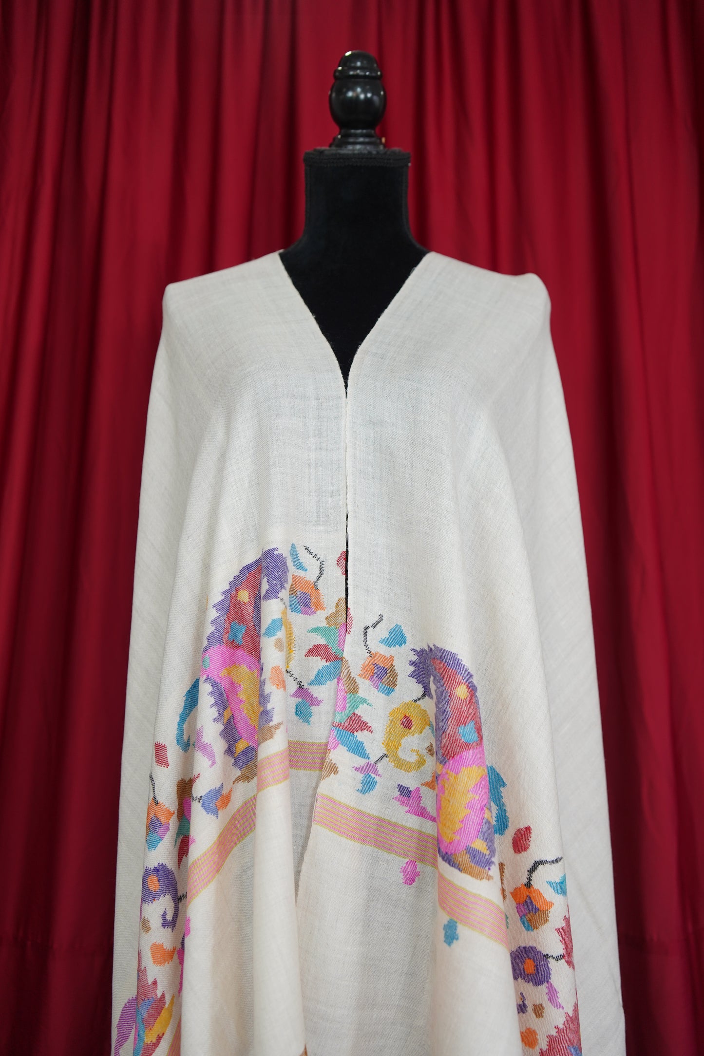 pure white kani palla shawl 9517