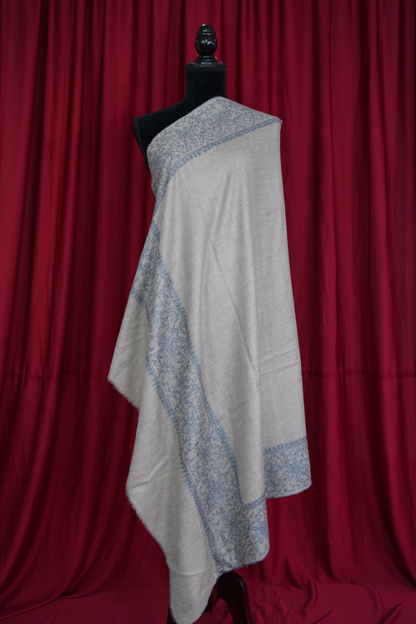 natural GI embroidery pashmina shawl 9521
