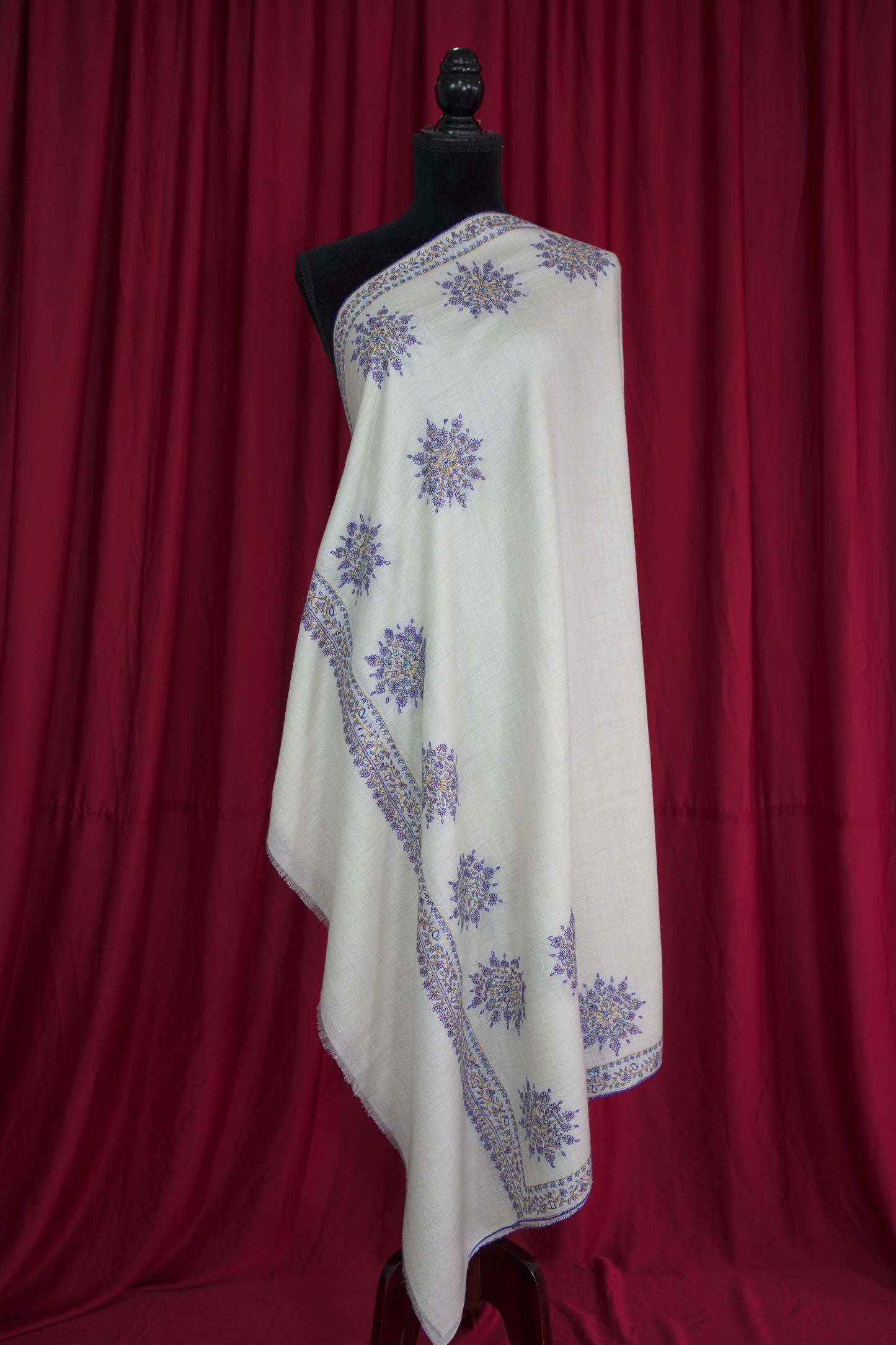 off white butis GI embroidery pashmina shawl 9526