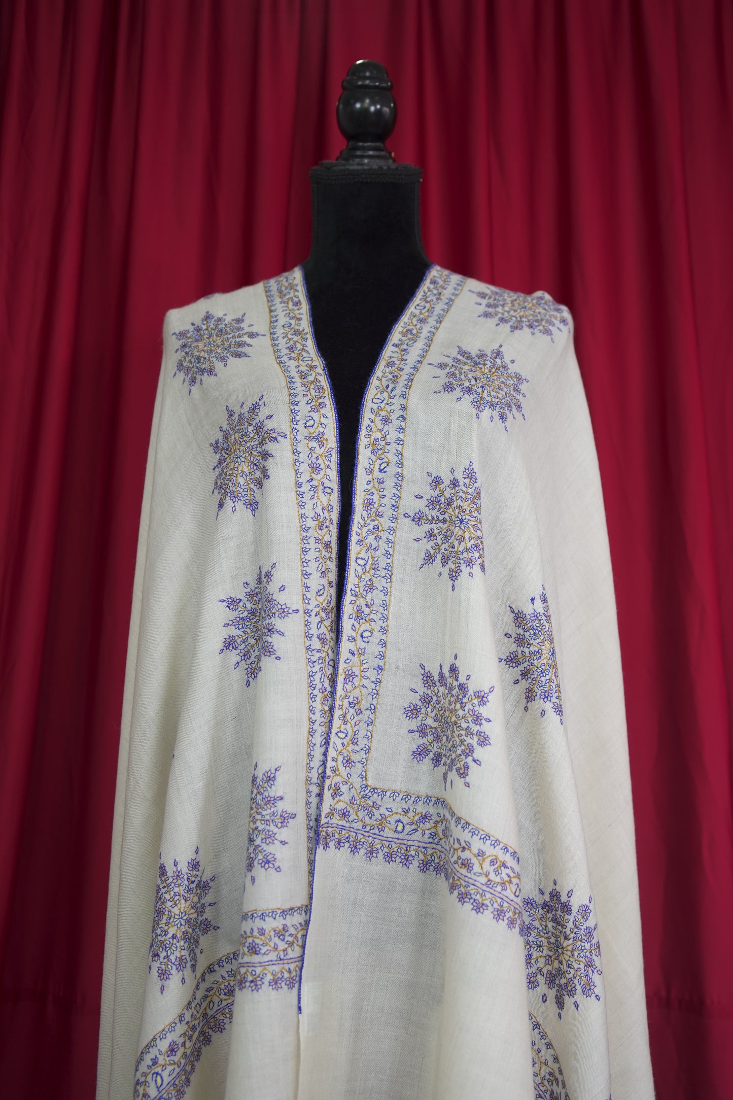 off white butis GI embroidery pashmina shawl 9526