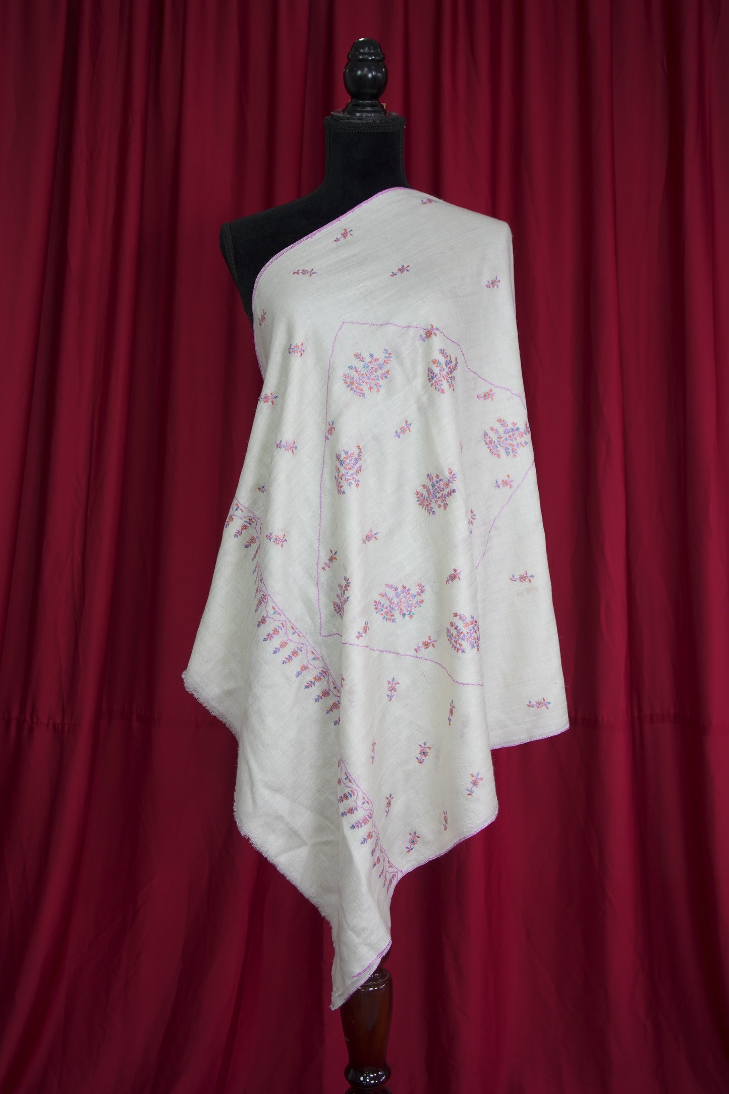 off white butis GI embroidery pashmina stole 9527