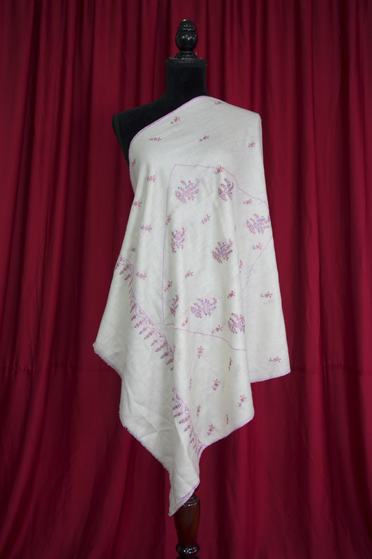 off white butis GI embroidery pashmina stole 9527