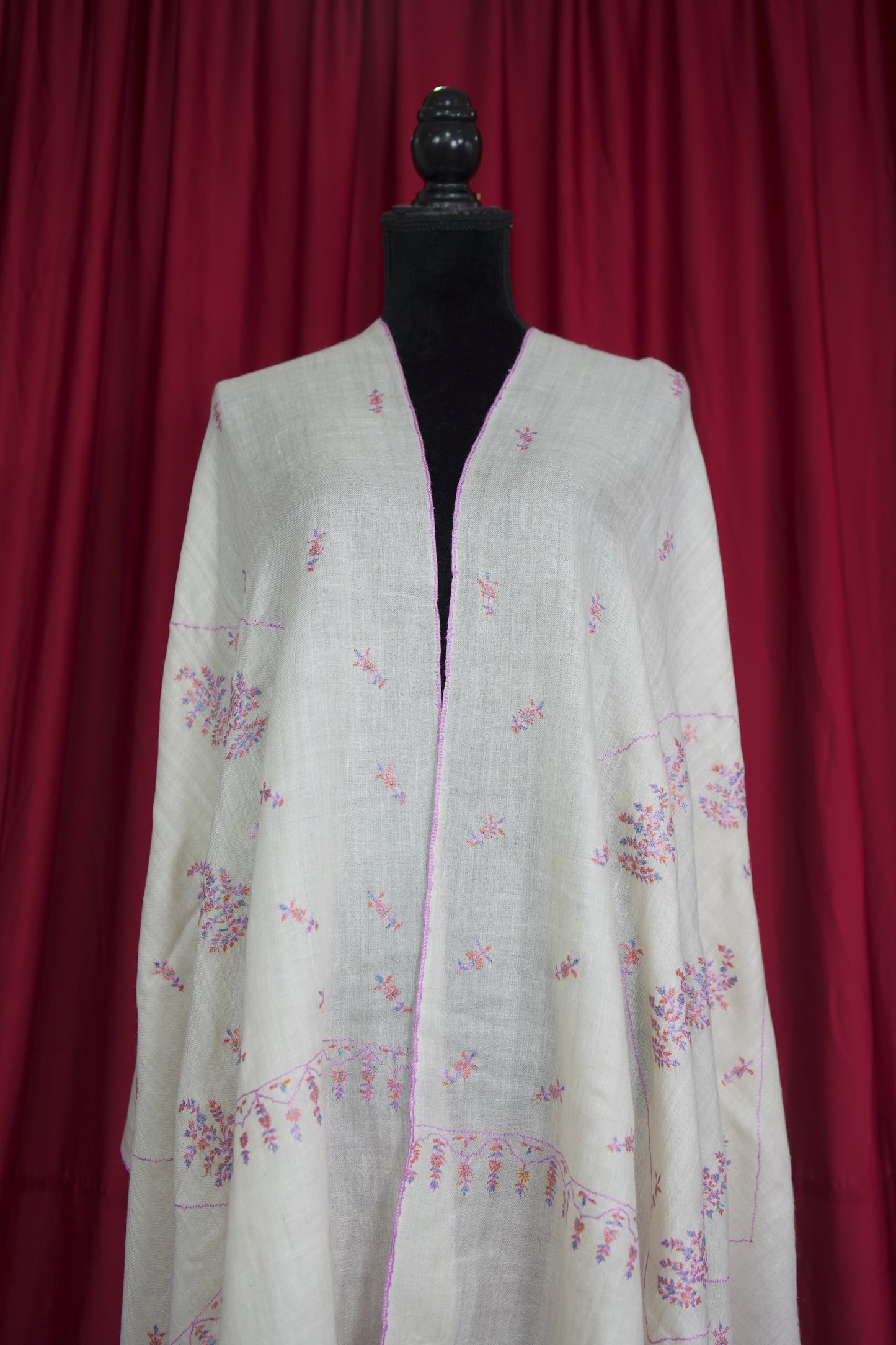 off white butis GI embroidery pashmina stole 9527