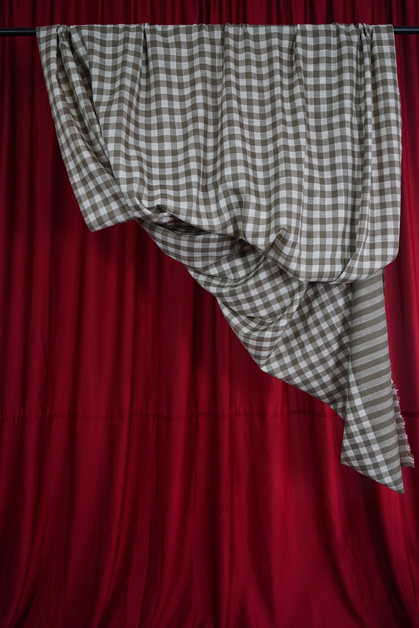 natural and white checked XL pashmina shawl 9530