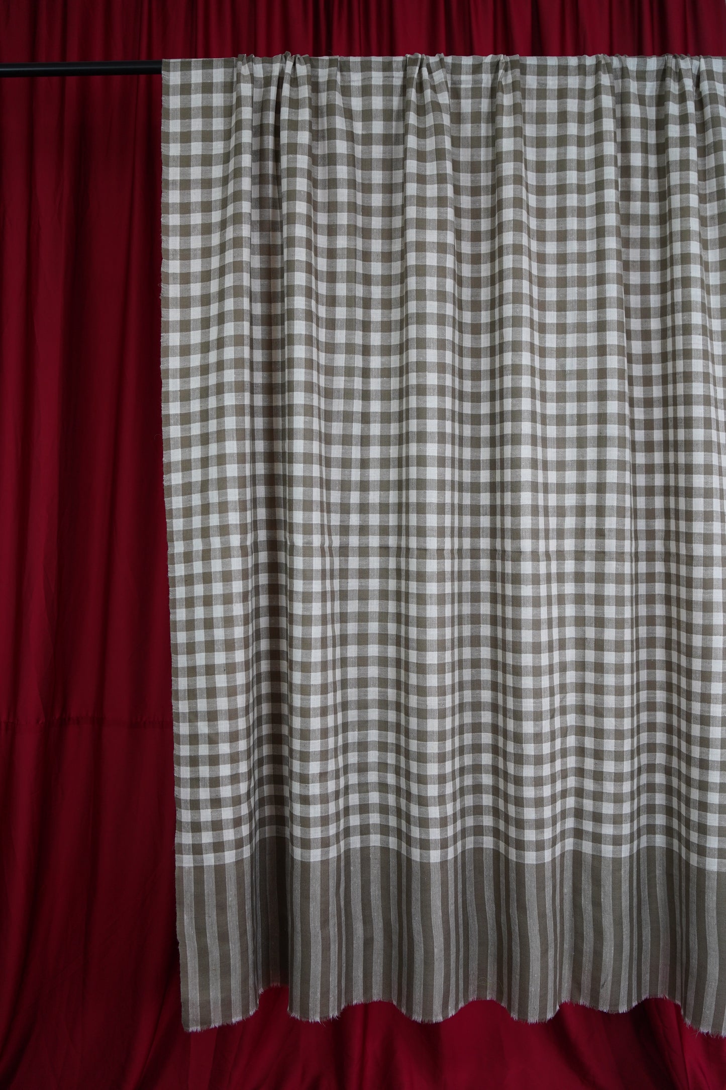 natural and white checked XL pashmina shawl 9530