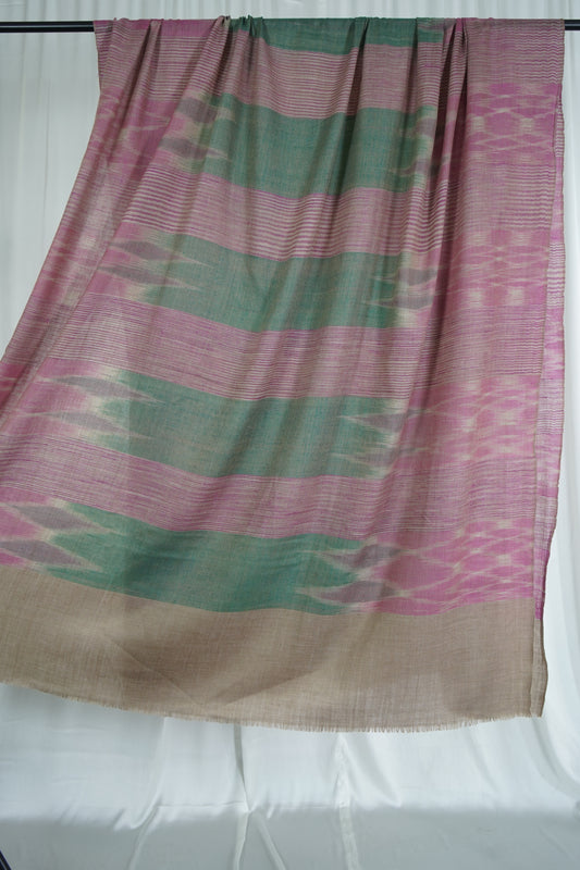 multicoloured XL ekat weave pashmina shawl 9532