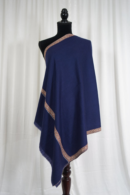 blue embroidery pashmina stole 9535