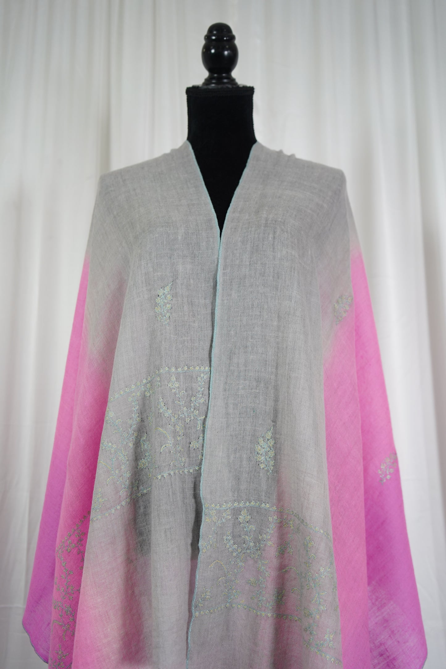ombre embroidery pashmina stole 9537