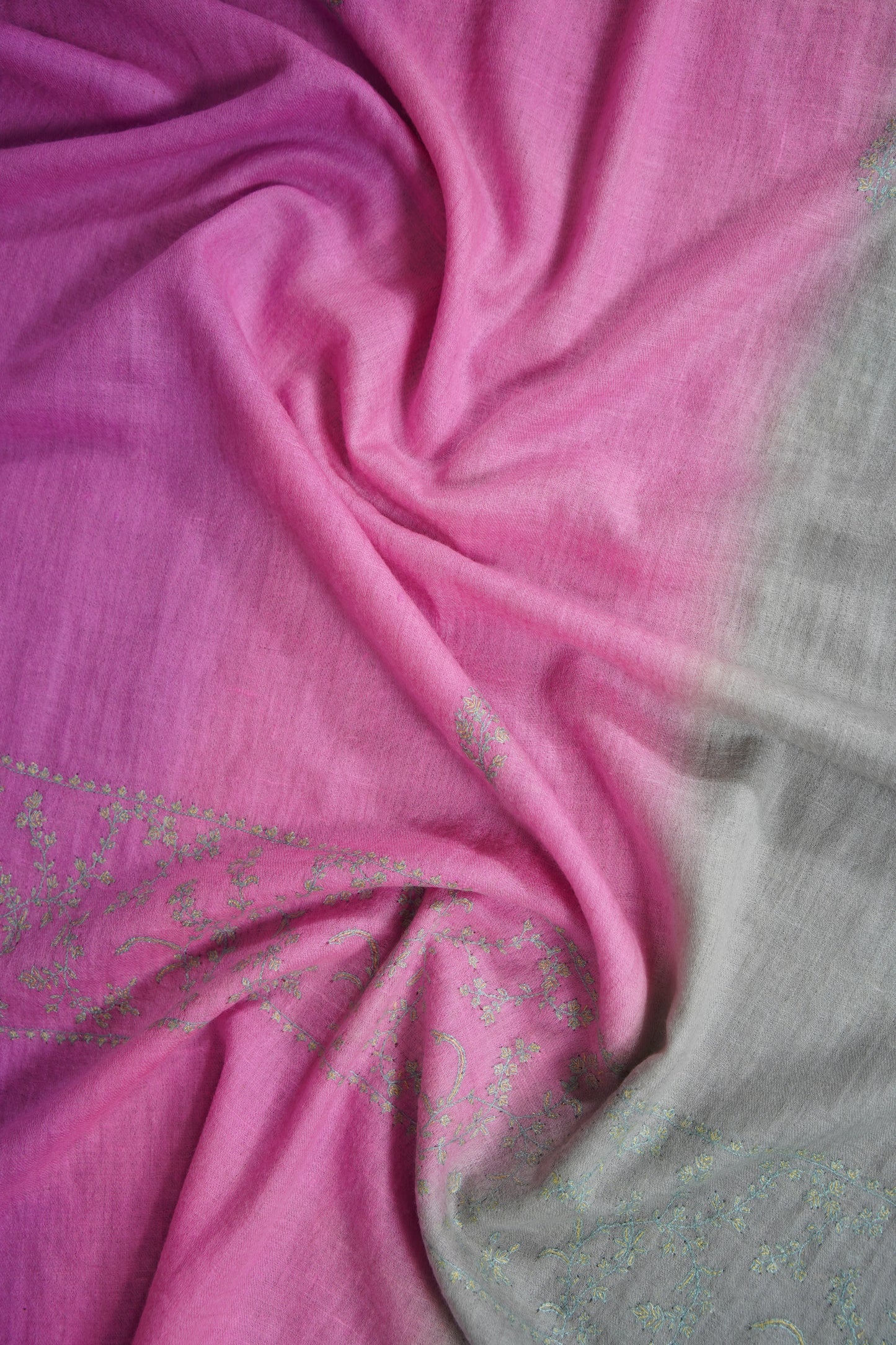 ombre embroidery pashmina stole 9537