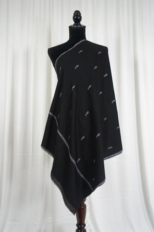 black butis embroidery pashmina stole 9539