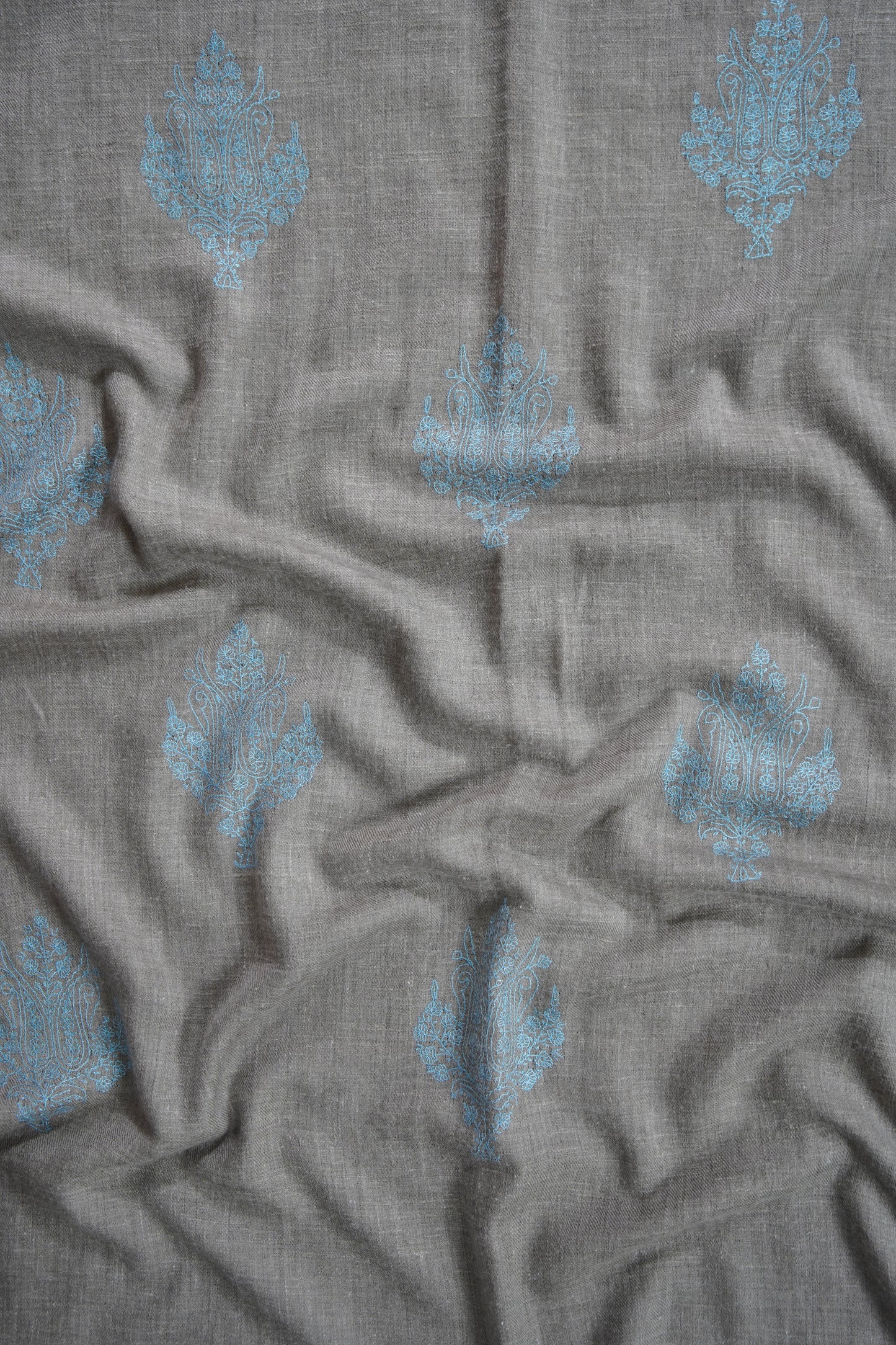 natural butis GI embroidery pashmina stole 9543